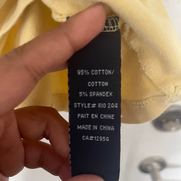 Butter yellow cami top with lavender trim and bows 95% cotton - Picture 6 of 7